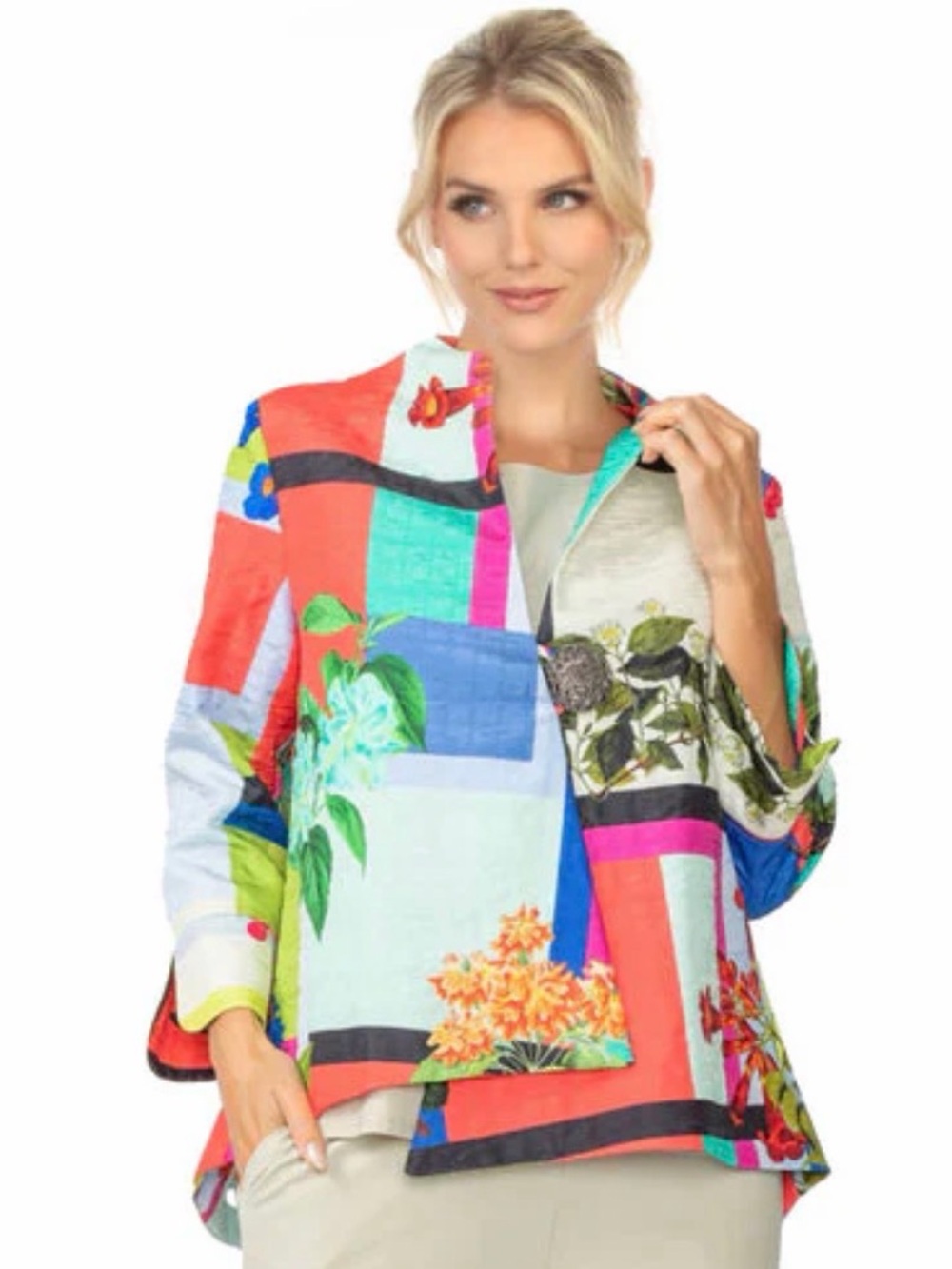IC Collection Multi Print Lightweight Jacket - Picture 2 of 12